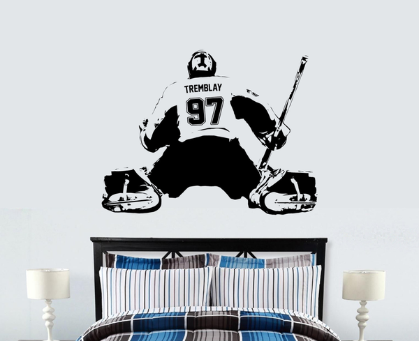 CUSTOM Personalized Goalie Wall Decal - 14 Colors - EXTREMELY LIMITED