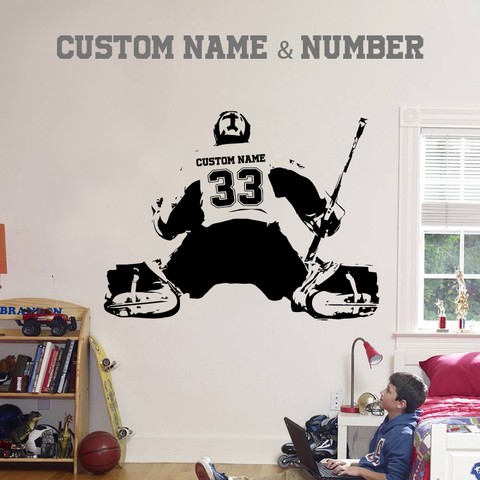 CUSTOM Personalized Goalie Wall Decal - 14 Colors - EXTREMELY LIMITED