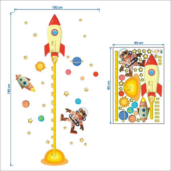 Outer Space Monkey Pilot Rocket Wall Decals