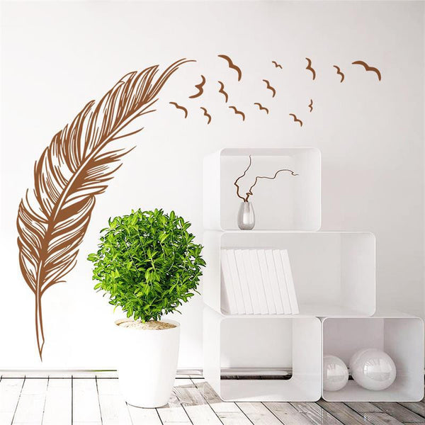 3D Wind Blown Feather Decal