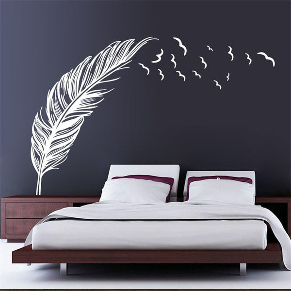 3D Wind Blown Feather Decal