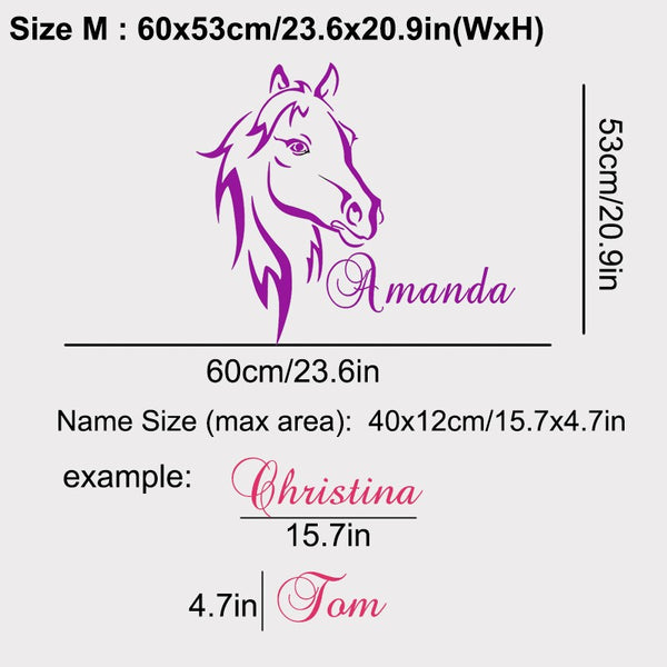 Beautiful Personalized Horse Wall Decal