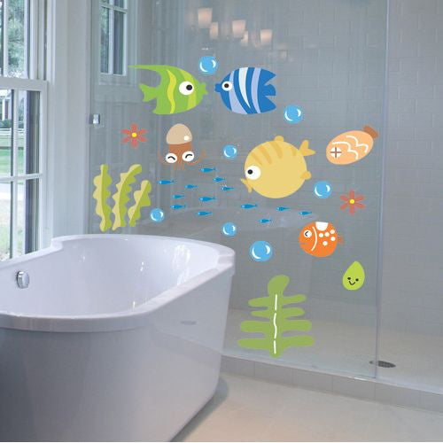 Lovely Tropical Cartoon Fish Ocean Wall Decals