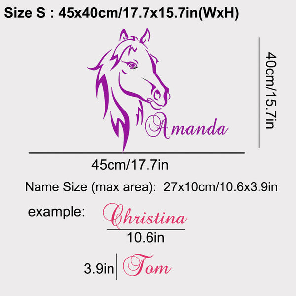 Beautiful Personalized Horse Wall Decal