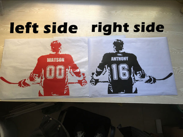 Personalized Hockey Player Wall Decal - 11 Colors - Limited Edition!