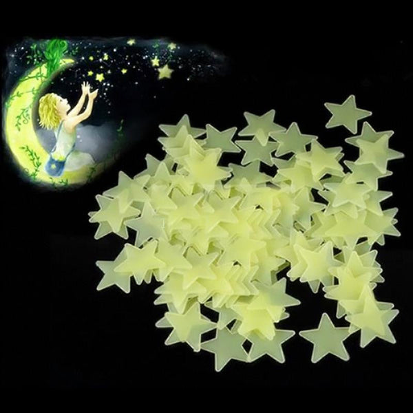 3D Glowing Star Stickers - 100 Pieces - Special Offer