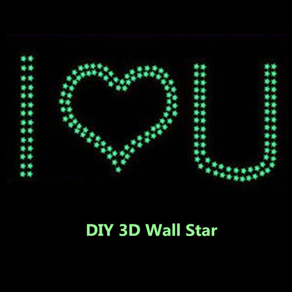 3D Glowing Star Stickers - 100 Pieces - Special Offer