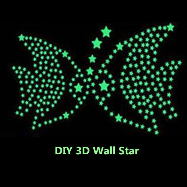 3D Glowing Star Stickers - 100 Pieces - Special Offer