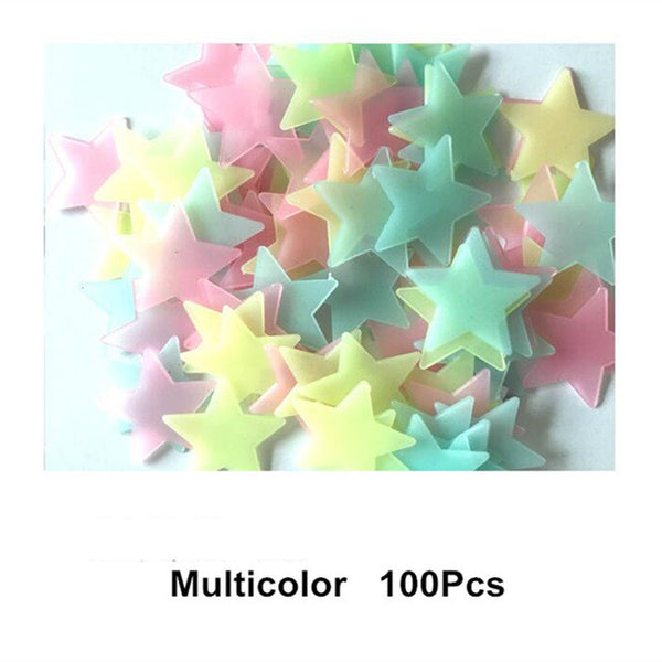 3D Glowing Star Stickers - 100 Pieces - Special Offer