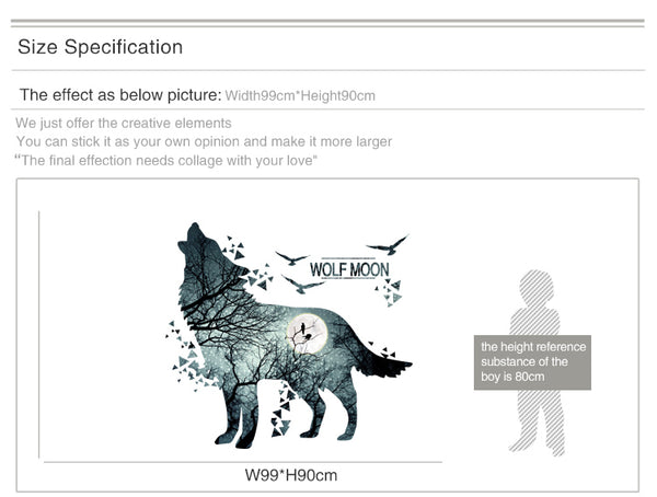 Beautiful DIY Wolf Moon Wall Decal