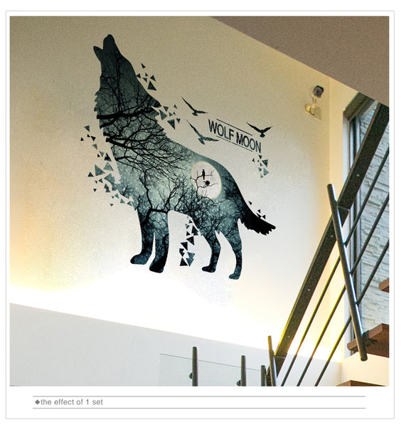 Beautiful DIY Wolf Moon Wall Decal