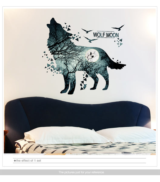 Beautiful DIY Wolf Moon Wall Decal