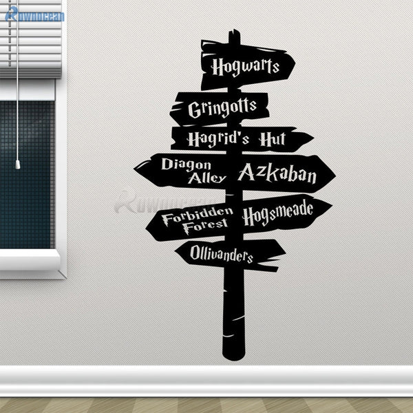 Amazing Hogwarts Road Sign Decal