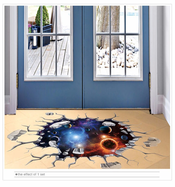 3D Universe Celestial Body Ceiling Floor Decals