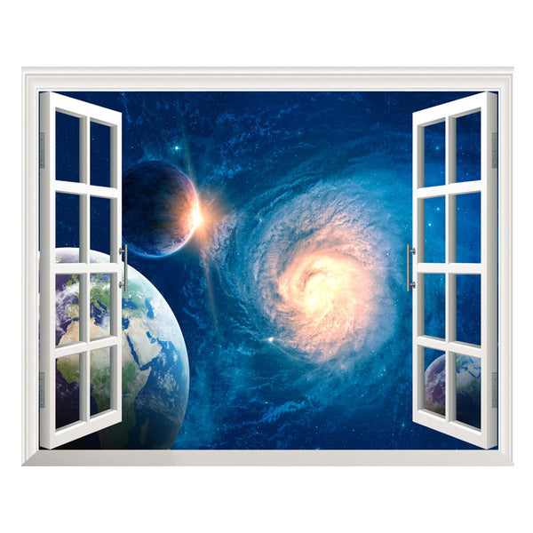 3D Outer Space Window Wall Decals