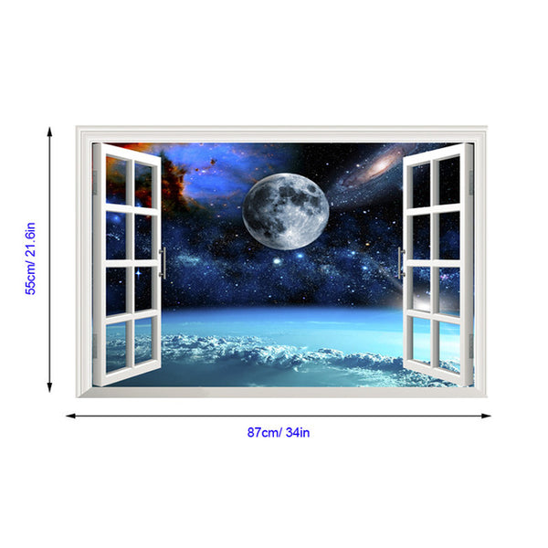 3D Outer Space Window Wall Decals