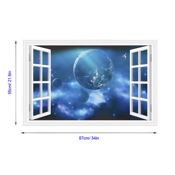 3D Outer Space Window Wall Decals