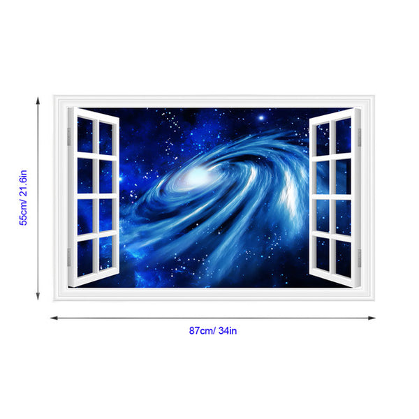 3D Outer Space Window Wall Decals