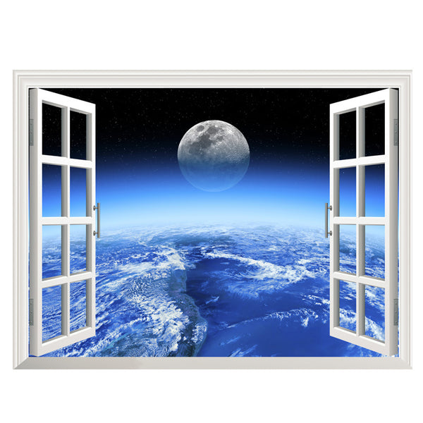 3D Outer Space Window Wall Decals