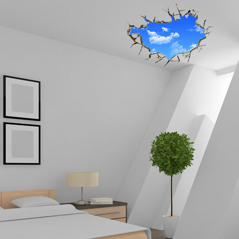 Creative 3D Blue Sky Clouds Wall Decal