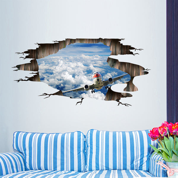 Thrilling Sky Airplane Wall Decal