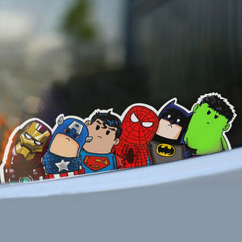 Funny Avengers Wry Neck  Cartoon Reflective Car Decal