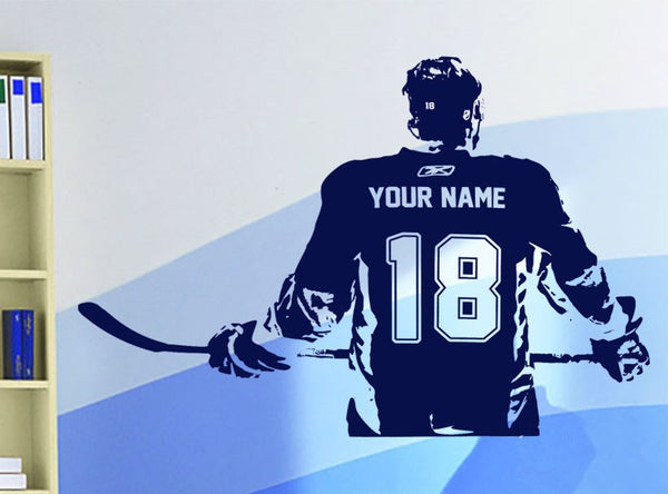 Personalized Hockey Player Wall Decal - 11 Colors - Limited Edition!