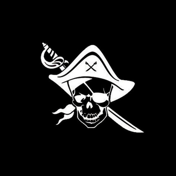 Fun Pirate Sword Skull Car Decal