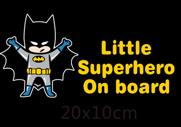 Little Superhero On Board Reflective Car Decal