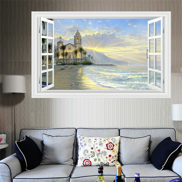 Sunshine Beach Window View Wall Decor