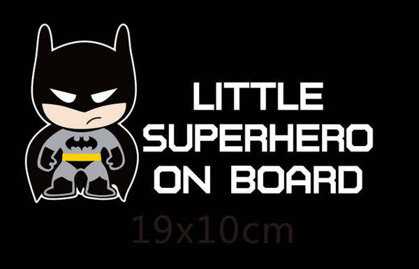 Little Superhero On Board Reflective Car Decal