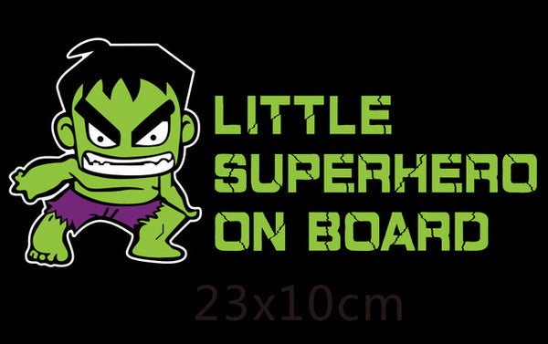 Little Superhero On Board Reflective Car Decal