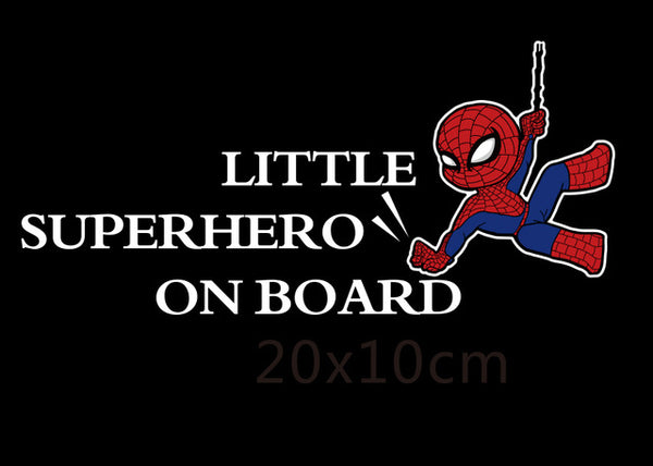 Little Superhero On Board Reflective Car Decal