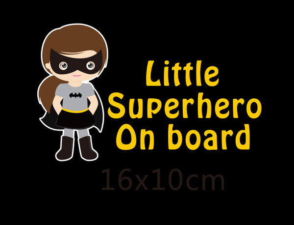 Little Superhero On Board Reflective Car Decal