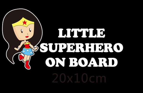 Little Superhero On Board Reflective Car Decal