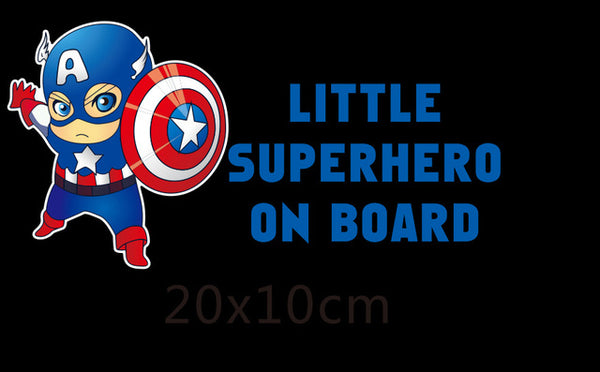 Little Superhero On Board Reflective Car Decal