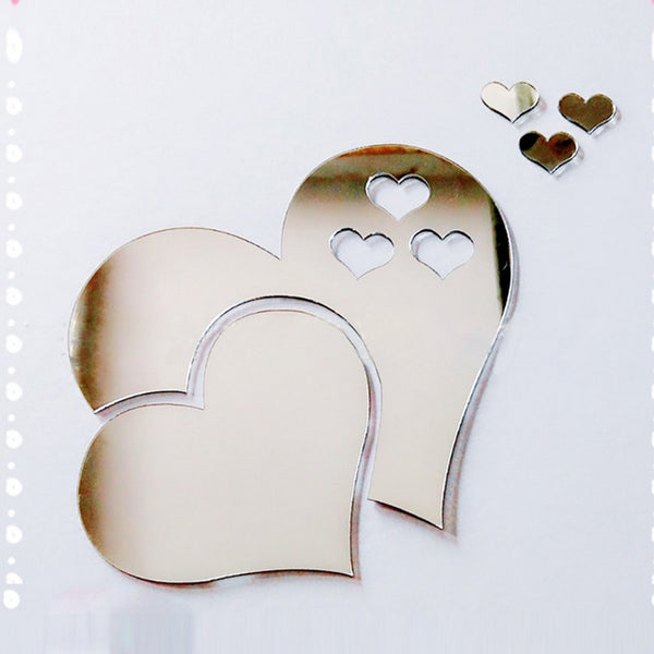 3D Mirror Hearts Decals