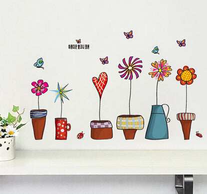 Lovely Pot Plant Flowers and Butterfly Decor