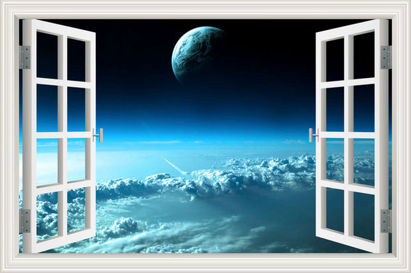 Scenic Outer Space Window View Wall Decals