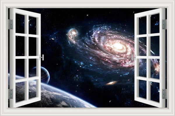 Scenic Outer Space Window View Wall Decals