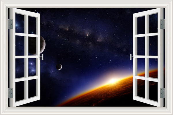 Scenic Outer Space Window View Wall Decals