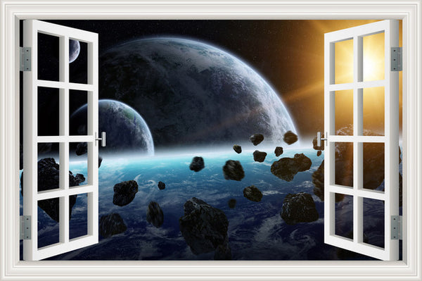 Scenic Outer Space Window View Wall Decals