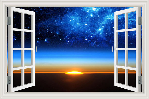 Scenic Outer Space Window View Wall Decals