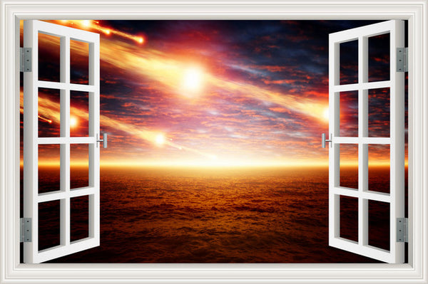 Scenic Outer Space Window View Wall Decals