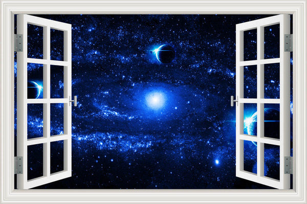 Scenic Outer Space Window View Wall Decals