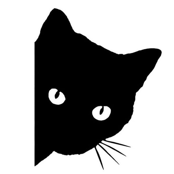 Cool Peering Cat Face Car Decal