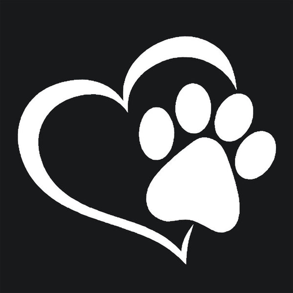 Love The Dog Paw Print Window Decal